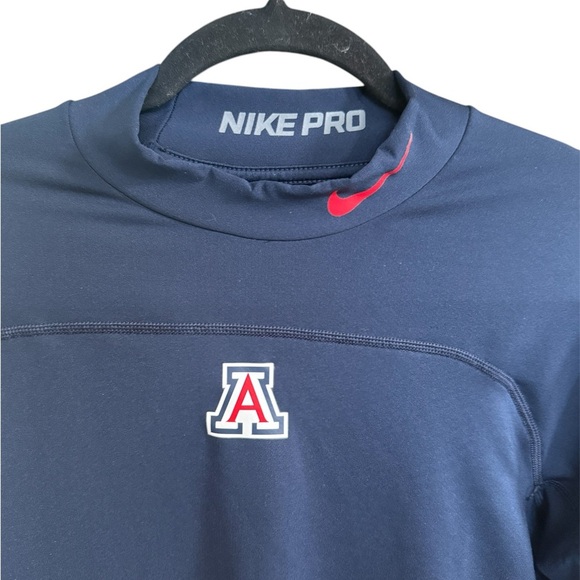 Nike Pro Hyper Warm Navy University of Arizona Long Sleeve Athletic Top - Picture 3 of 4